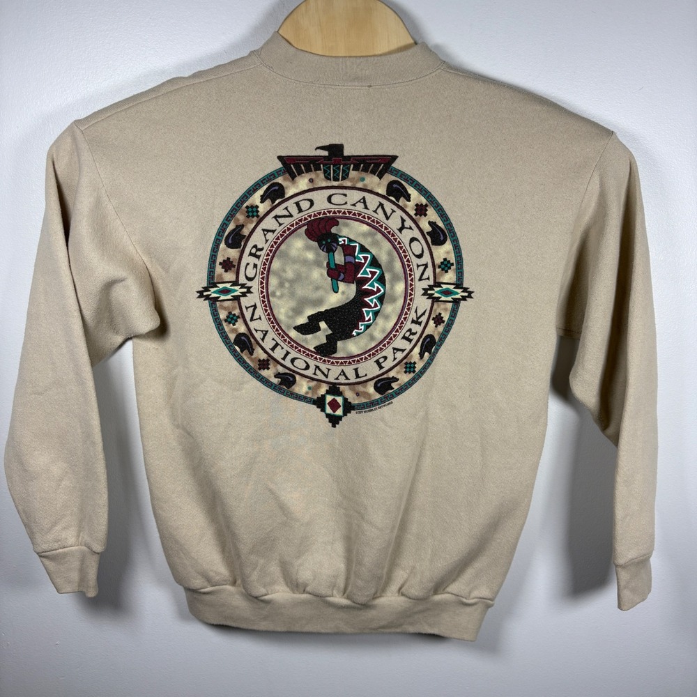 Vintage Grand‎ Canyon National Park Sweatshirt Tan Mens Medium USA